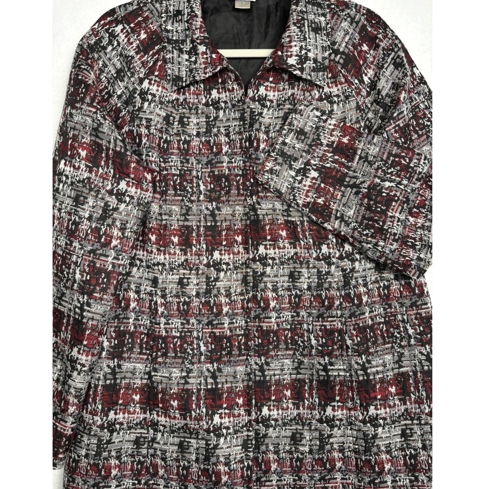 Christopher & Banks Jacket Womens Medium M Tweed Textured Button Front Lined